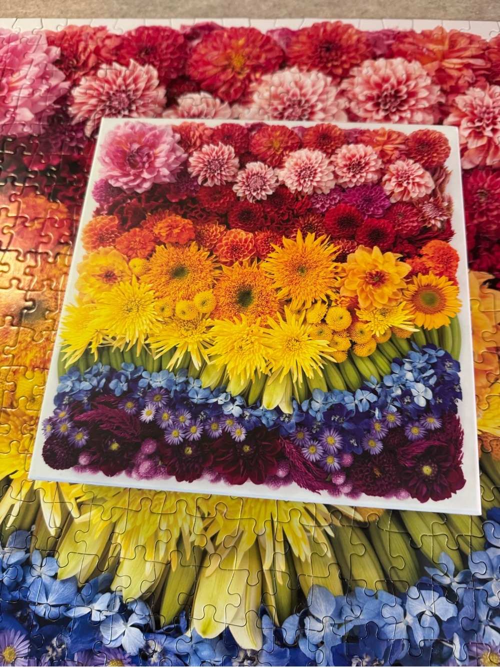 Galison Flowers 500 piece Floral Rainbow 500 piece puzzle